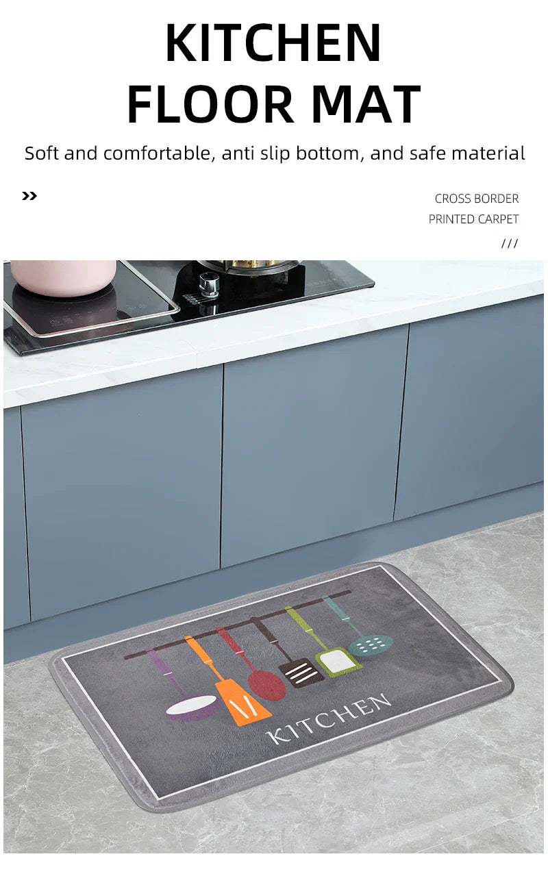 Multi-Purpose Sponge Water Absorption Mat — Anti-Skid, Moisture-Absorbing, Machine-Washable Carpet for Kitchen & Bathroom