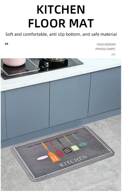 Multi-Purpose Sponge Water Absorption Mat — Anti-Skid, Moisture-Absorbing, Machine-Washable Carpet for Kitchen & Bathroom