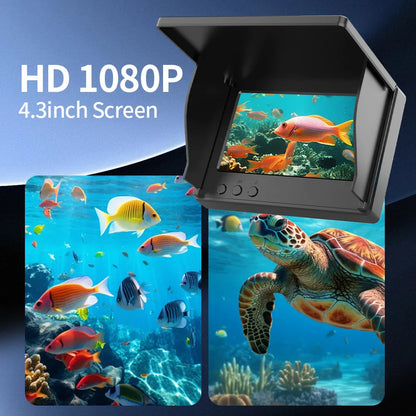 Portable Fish Depth Finder – Handheld 1080P 4.3 Inch LCD Fishing Camera with 120° Underwater View & Night Vision