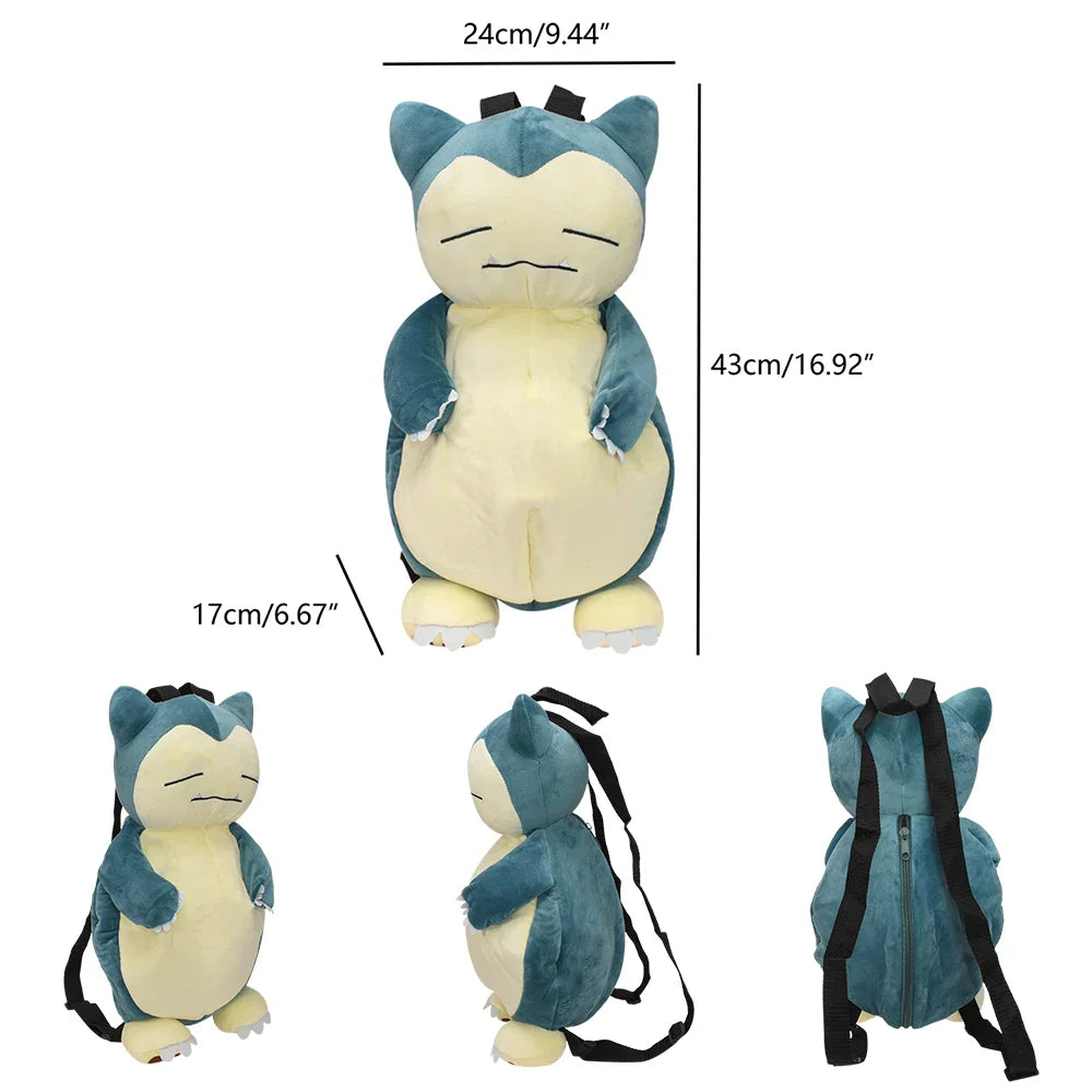 Pokemon Plush Backpack – Pikachu, Snorlax, Eevee, Mimikyu, Mew, Gengar, Charizard, Piplup & Slowking Toy Doll Gift for Kids