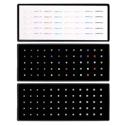 Women’s Crystal Stainless Steel Nose Stud – Hypoallergenic 1.8mm Straight, L, or Screw Nose Ring Jewelry