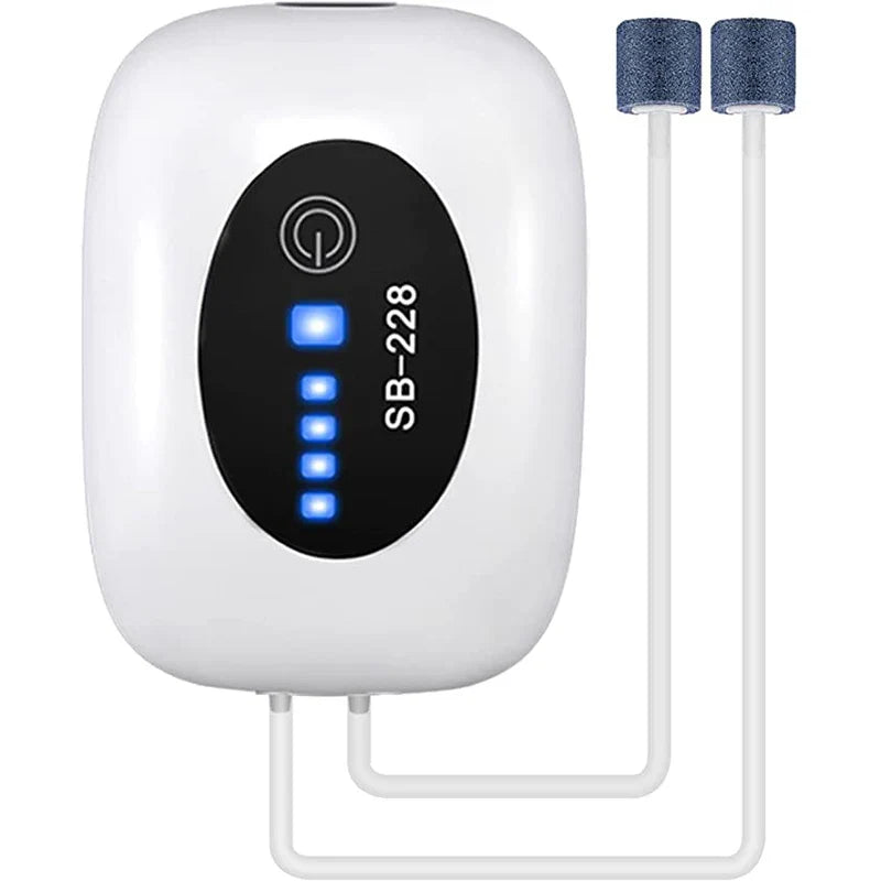 4800mAh USB Aquarium Air Pump - Portable & Ultra Silent Fish Tank Compressor for Indoor/Outdoor Use