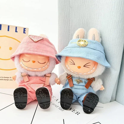 Anime Labubu Doll Clothes — Fashion Overalls for Labubu Idol V1/V2, 15/17cm Plush Doll Clothing Accessories, In Stock