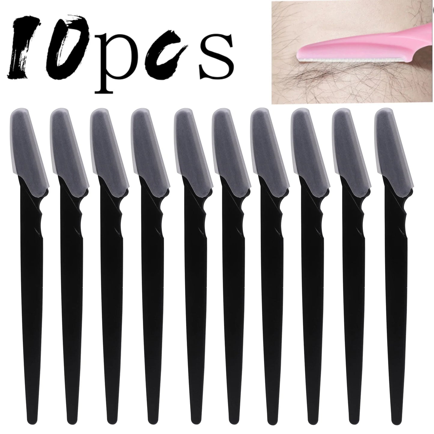 5/10/30/40pcs Eyebrow & Face Razor Set for Women and Men – Safe Hair Trimmer with Protective Cover