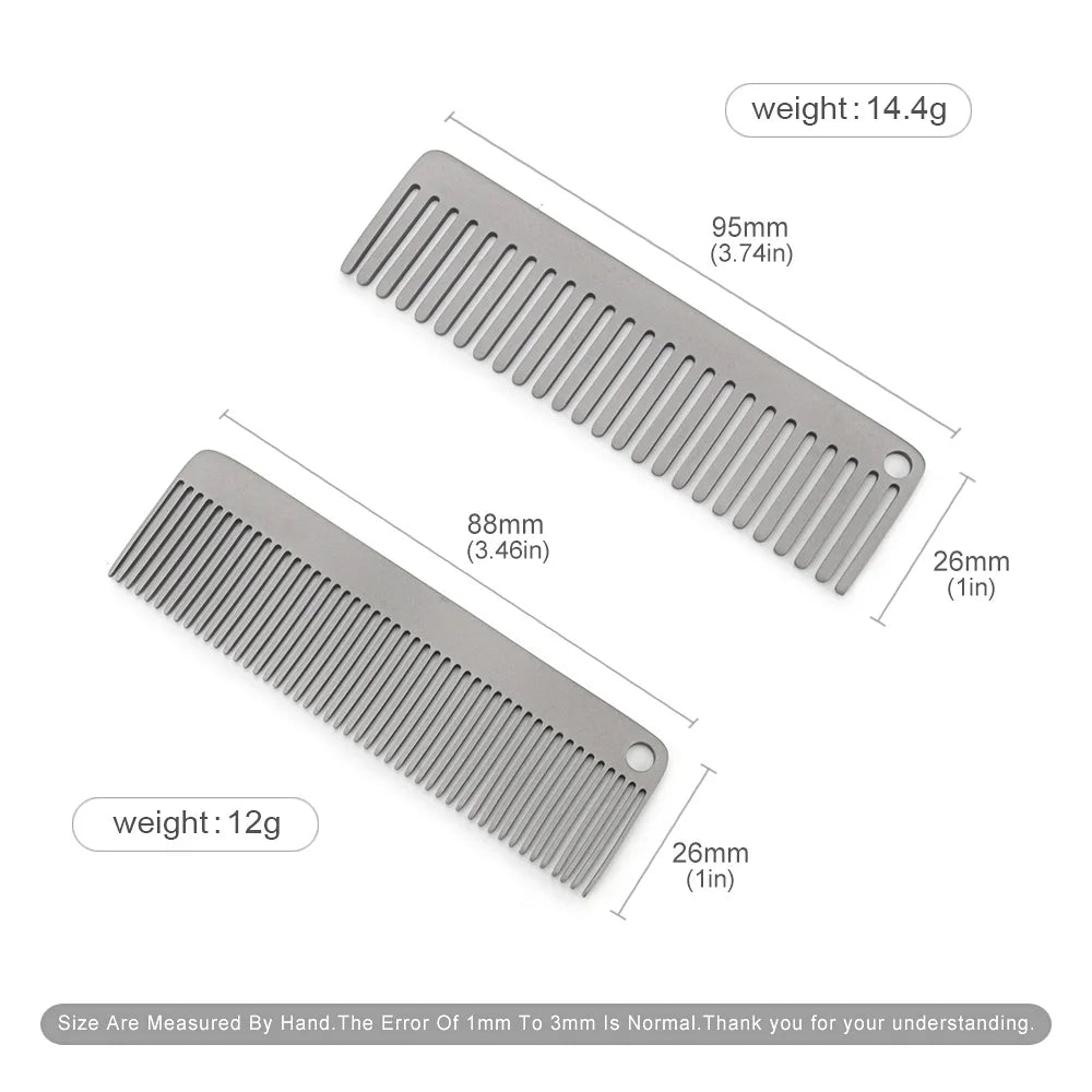 Small Titanium Alloy Portable Comb – Outdoor Camping Keychain Tool & Accessories