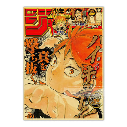 Vintage Anime Kraft Paper Posters – JoJo’s Bizarre Adventure, Jujutsu Kaisen & Demon Slayer Wall Art for Home Room Decor