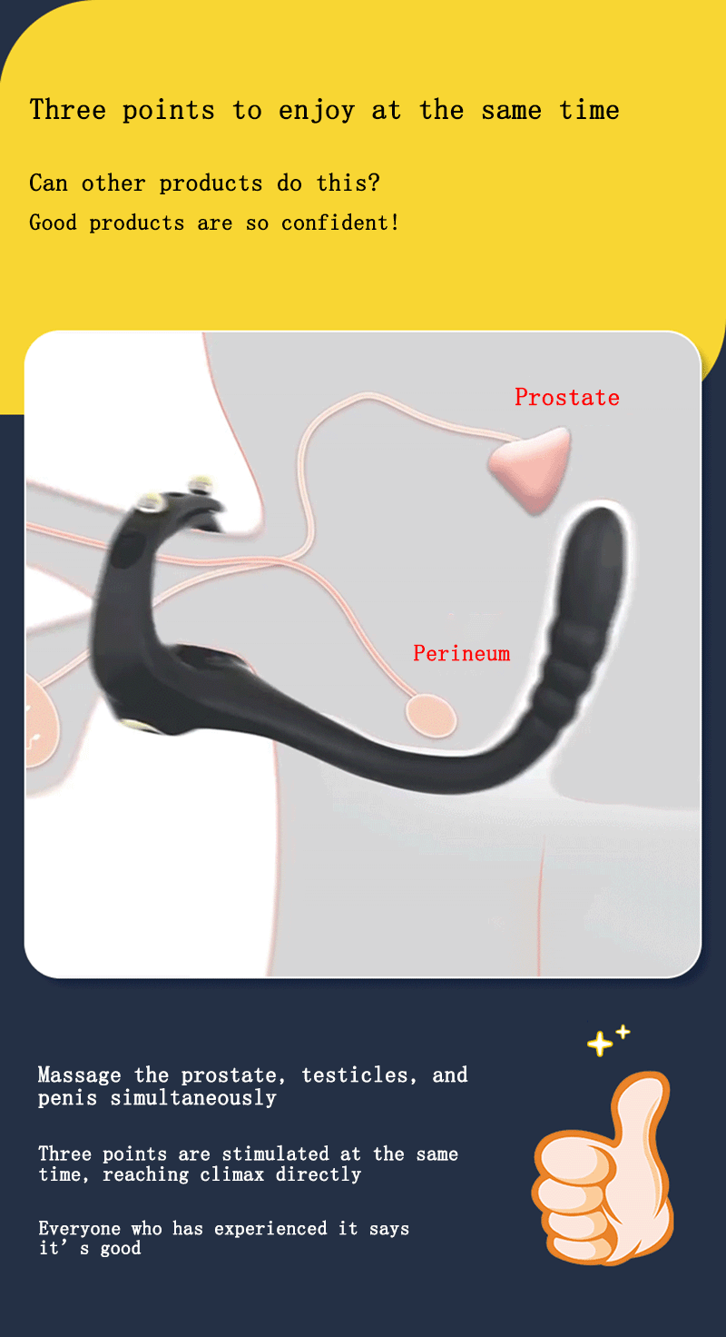Adjustable Vibrating Penis Ring – Delayed Ejaculation, Enlargement, Prostate & Anal Massage Adult Male Sex Toy