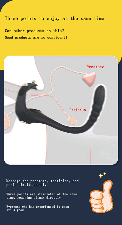 Adjustable Vibrating Penis Ring – Delayed Ejaculation, Enlargement, Prostate & Anal Massage Adult Male Sex Toy
