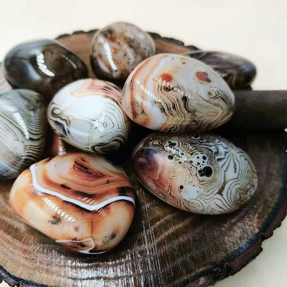 Big Silk Agate Raw Stone – Unengraved Pebble Handle Piece for DIY Jewelry, Gemstones & Stone Landscaping