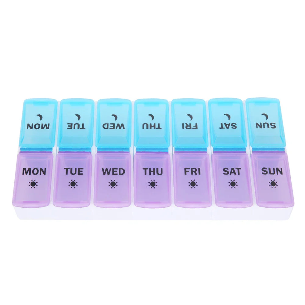 7/14/28-Day Pill Organizer – Weekly & Monthly Medicine Box with Tablet Storage, Splitter & Container Case