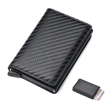 Slim RFID Aluminum Carbon Fiber Men’s Wallet – Slim Business Card & Credit Card Holder Case