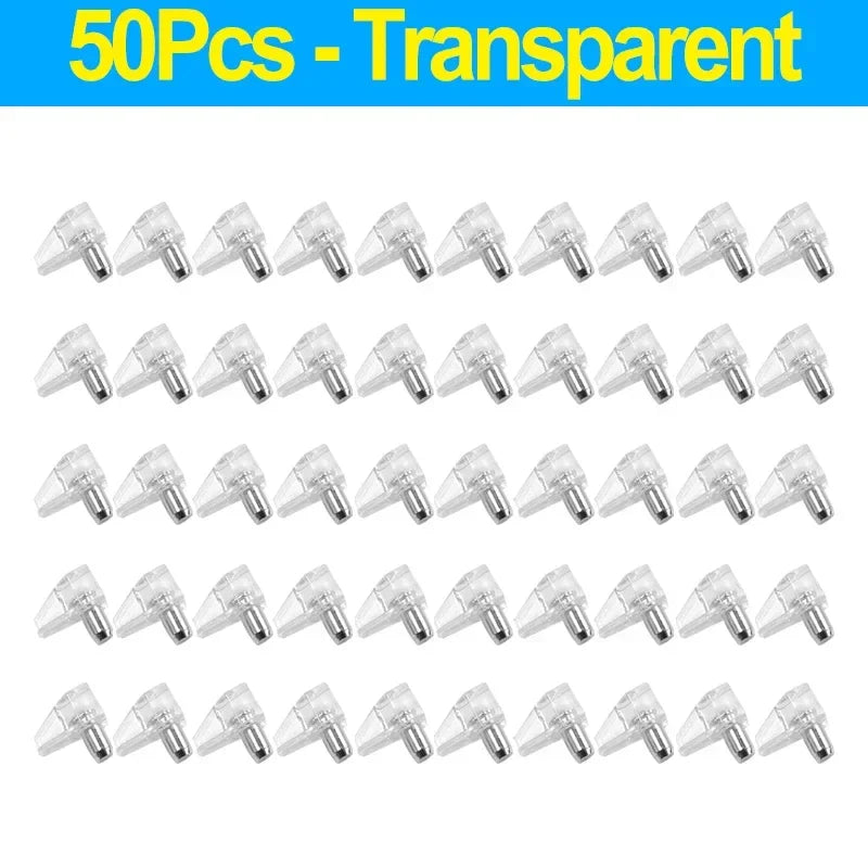10/50PCS Plastic Shelf Support Pegs – Cabinet, Wardrobe & Glass Shelf Holder Pins for Furniture Brackets