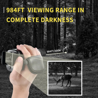 1080P HD Infrared Monocular Night Vision Camera | 5X Digital Zoom for Outdoor Hunting & Search up to 300m