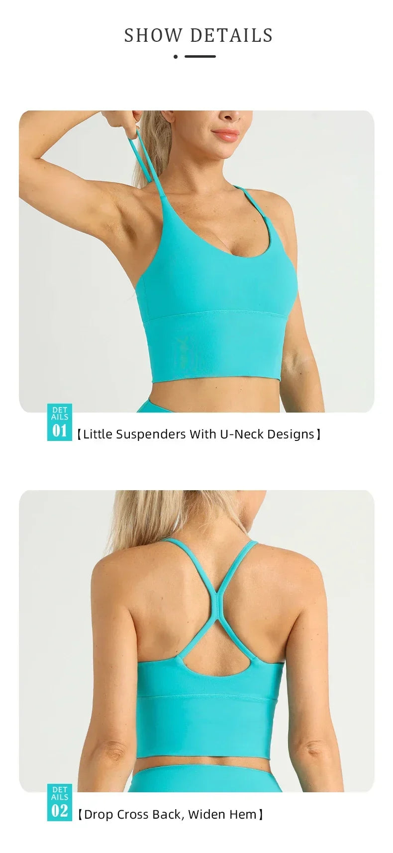Solid Color Women’s Gym Yoga Sports Bra – Naked Feel, Sexy Cross Back Y-Shape Sling for Fitness, Jogging & Workout