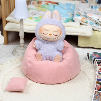 Labubu V2 & V3 Doll Accessories – 17CM Kawaii Mini Sofa Bed Clothes for Birthday Gifts