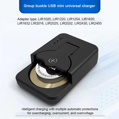 Universal Button Battery Charger with LED Indicator – Portable Smart Charger for LIR2016, LIR2025, LIR2032 Rechargeable Batteries & Accessories