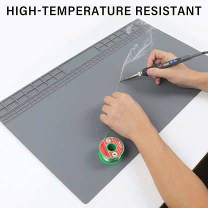 Toolour High-Temperature Silicone Welding Pad – Non-Slip Durable Mat up to 500℃, Multi-Size for Welding Work