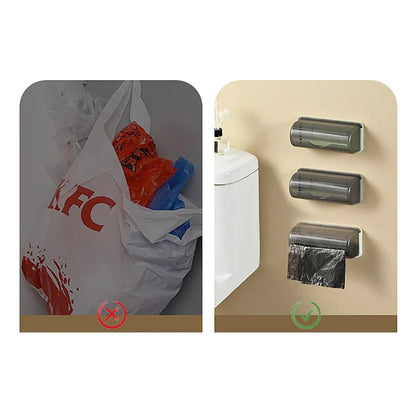 Wall-Mounted Trash Bag Storage Box – Plastic Garbage Bag Dispenser for Kitchen, Bathroom, and Home Organization