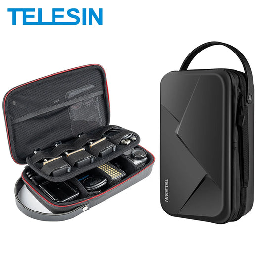 TELESIN Waterproof Adjustable Carrying Bag for GoPro Hero 12/11/10/9/8/7/6 and Insta360 Osmo Action Accessories