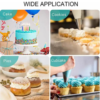 Silicone Piping Bags & Tips Set – Reusable Cake Decorating Kit with Stainless Steel Nozzles for Baking