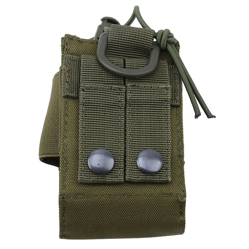 DIZETION Tactical Radio Pouch - MOLLE Nylon Walkie Talkie Holder & Hunting Interphone Hanging Bag