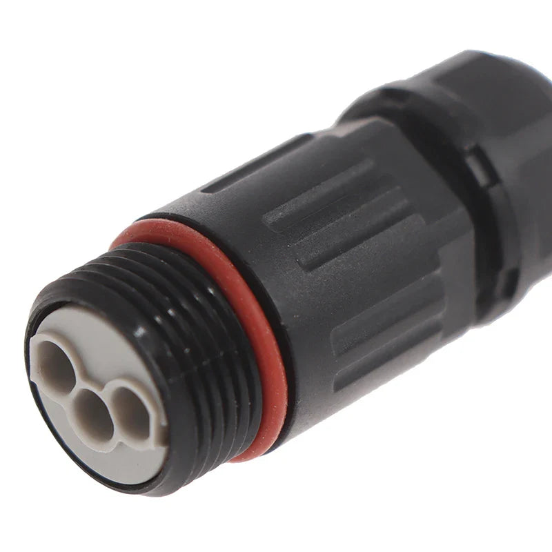 IP68 Waterproof Outdoor 2/3 Pin Electrical Plug Connector – Industrial Quick Screw Wire Cable Socket Straight Connection