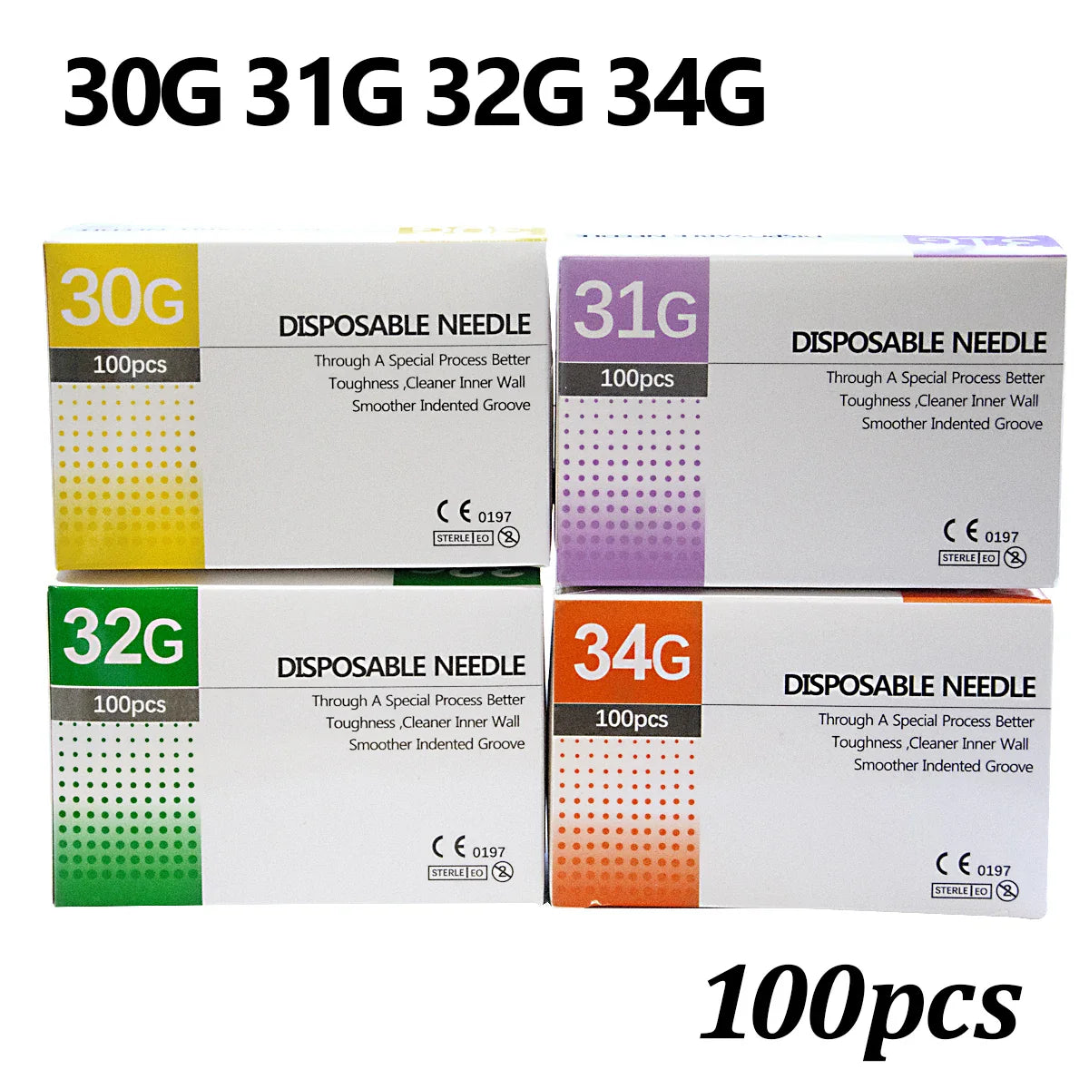30G-34G Painless Injection Needles — Transparent Syringe Glue Clear Tip Caps, Pharmaceutical Needles (1.5/2.5/4/6mm)