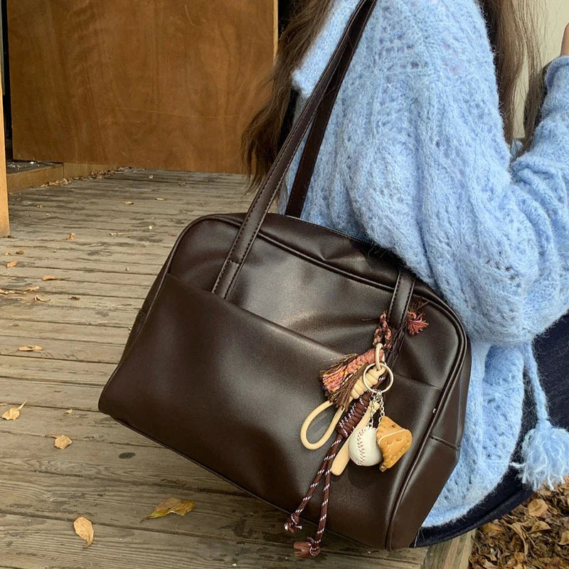 Style Large Capacity Women’s Shoulder Bag – Versatile Vintage Underarm Tote, Autumn 2025 New Arrival