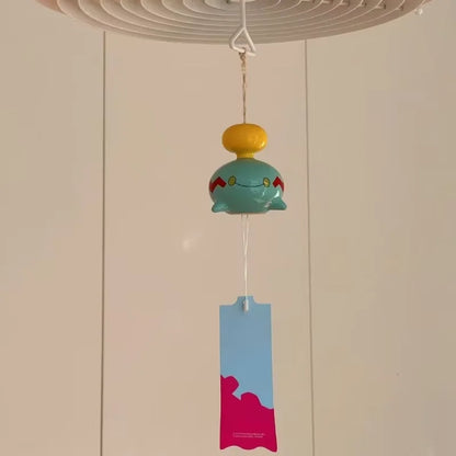 Ceramic Wind Bell Chimecho Wind Chime – Cute Anime Style Wall Hanging Decoration for Bedroom, Garden & Room Decor Gift