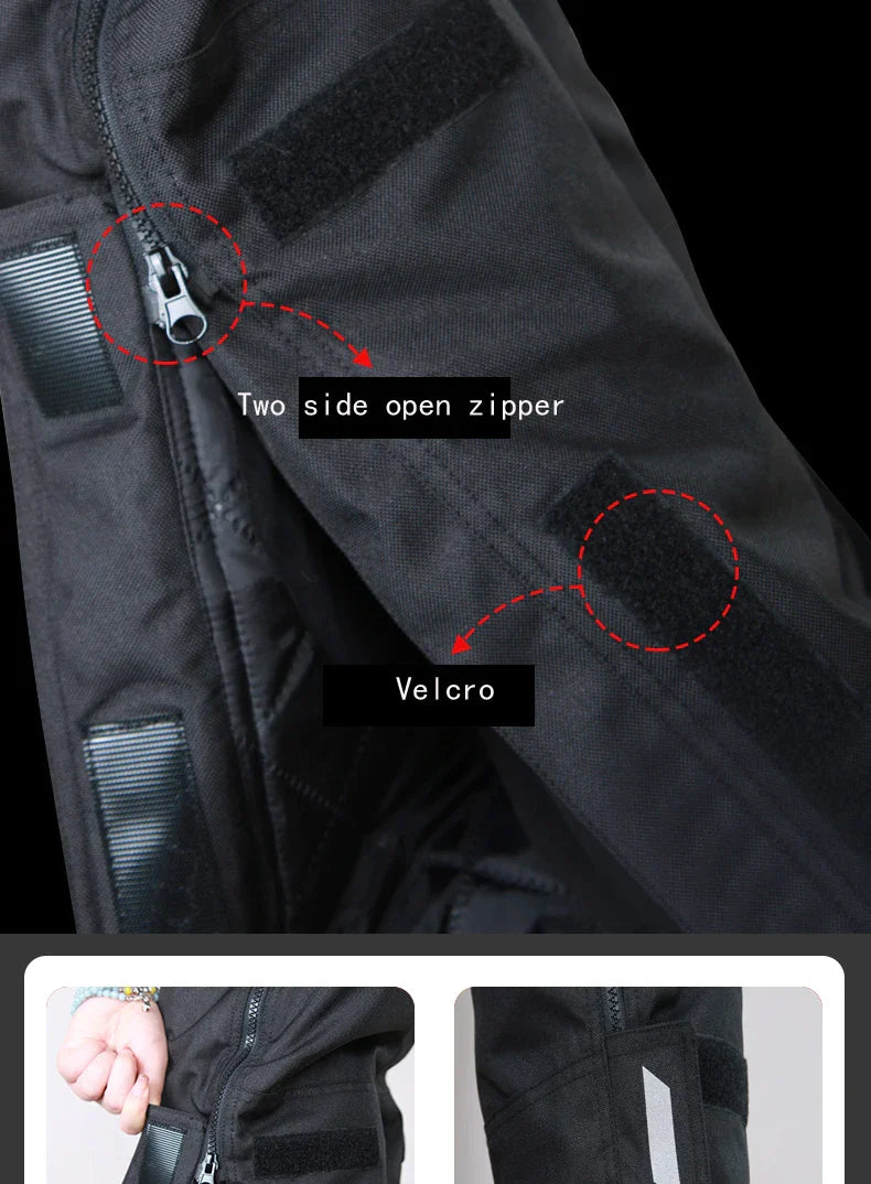 AMU Motorcycle Quick Take Off Pants – Waterproof, Windproof, Thermal Protective Gear for Men & Women