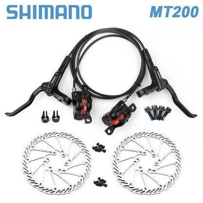 Shimano MT200 MTB Hydraulic Disc Brake Set – 160mm Rotors, BR-BL Calipers for Mountain Bike Cycling Parts