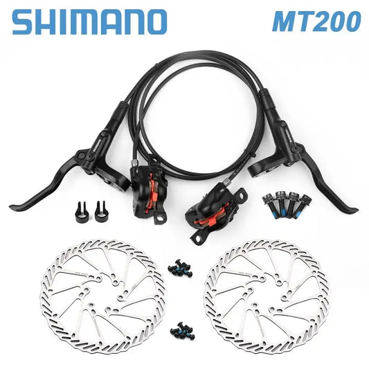 Shimano MT200 MTB Hydraulic Disc Brake Set – 160mm Rotors, BR-BL Calipers for Mountain Bike Cycling Parts