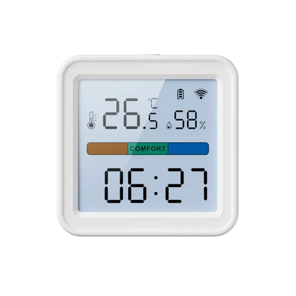Tuya WiFi Temperature & Humidity Sensor — Smart Life Backlight Hygrometer Thermometer, Compatible with Alexa & Google Home