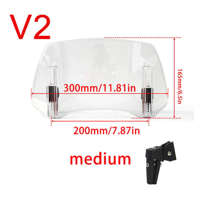 Universal Motorcycle Windshield Extension – Adjustable Clamp-On Wind Deflector Spoiler for BMW, Kawasaki, Yamaha, Honda & Suzuki Bikes