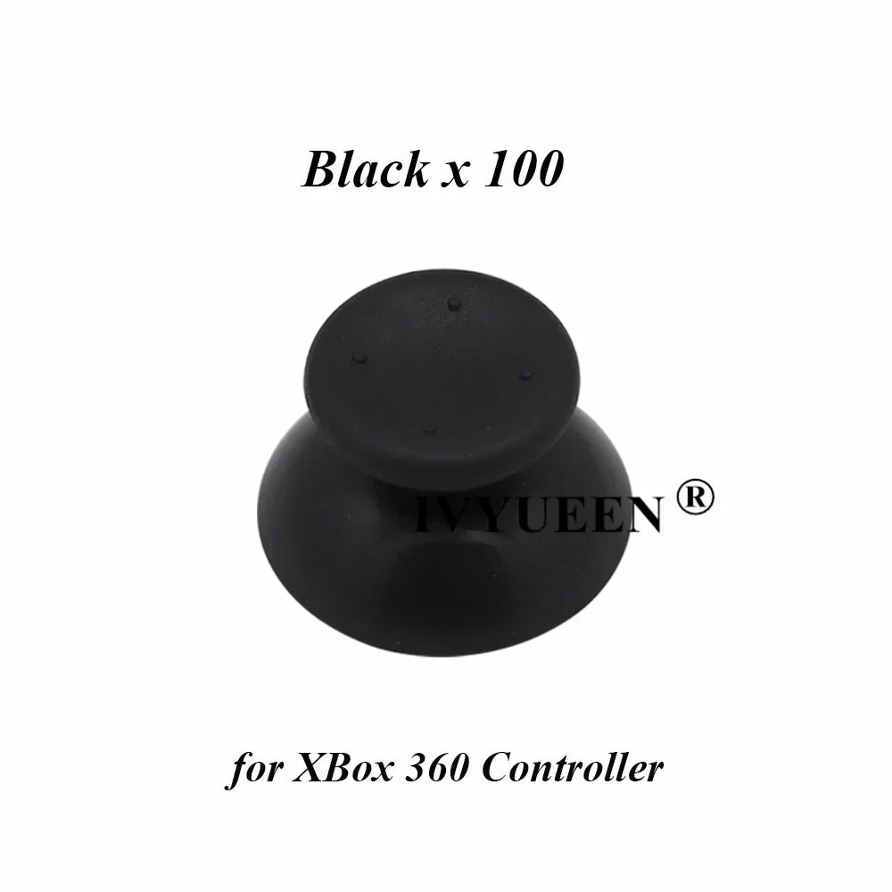 IVYUEEN 100PCS Black Analog Stick Caps – Thumb Grip Covers for PS5, PS4, PS3 & Xbox Controllers