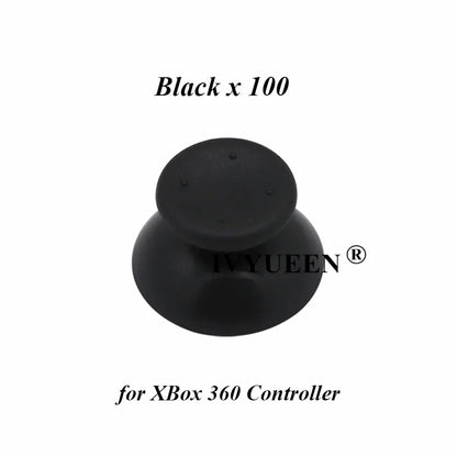IVYUEEN 100PCS Black Analog Stick Caps – Thumb Grip Covers for PS5, PS4, PS3 & Xbox Controllers