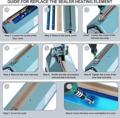 10PCS Impulse Sealer Repair Kit – Heat Seal Strip Replacement Elements for Sealing Machines