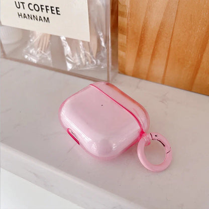 Fluorescent Candy Color Earphone Cover for Apple AirPods 1/2/3/4 & Pro 3 — Crystal Clear Soft TPU Transparent Protective Case