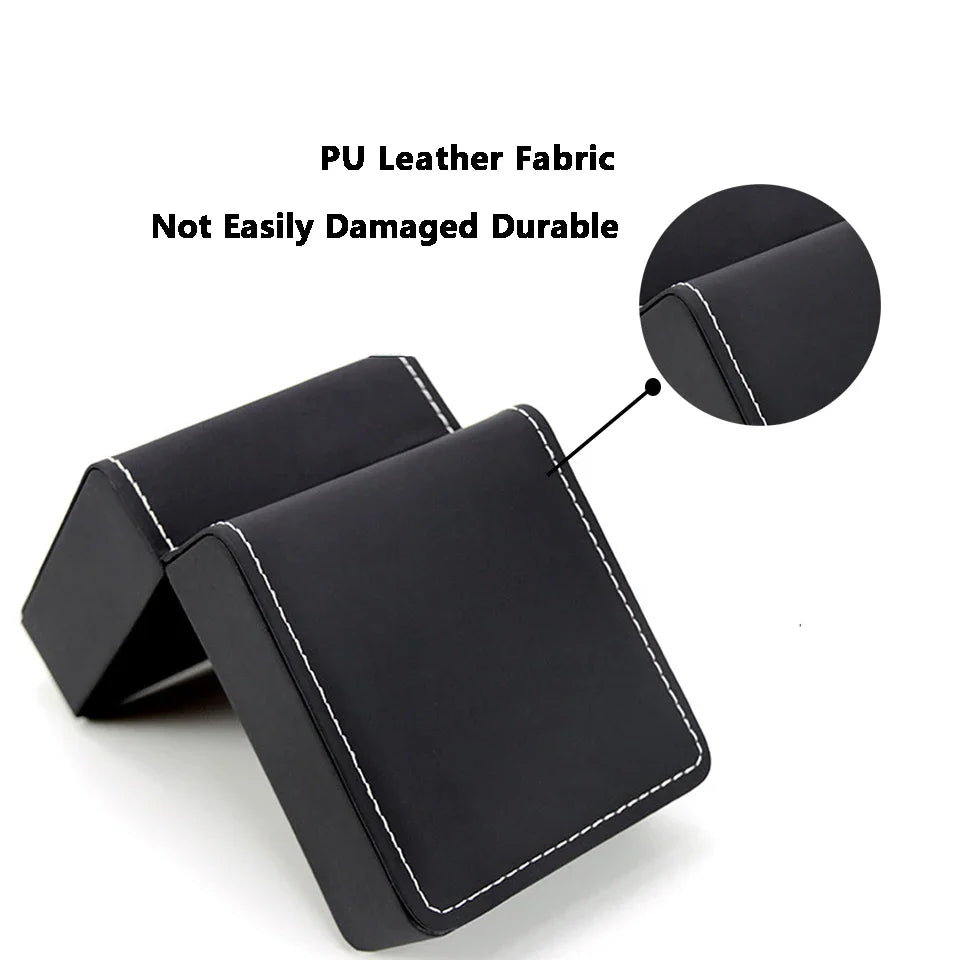 Lnofxas Black Single Watch Gift Box — PU Leather Wristwatch Display Case with Pillow, Organizer for Men