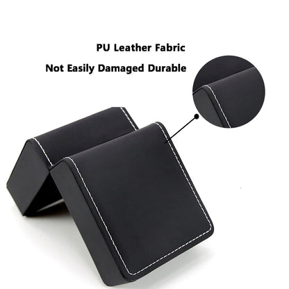 Lnofxas Black Single Watch Gift Box — PU Leather Wristwatch Display Case with Pillow, Organizer for Men