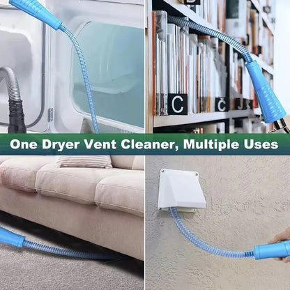 Bendable Dryer Vent Cleaner Kit - Vacuum Attachment with Guide Wire for Easy Lint Removal, Includes Cleaning Hose - Keep Your Dryer Efficient