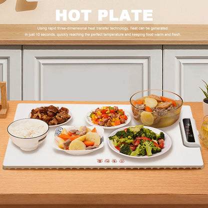 Electric Warming Tray – Adjustable Temperature Smart Silicone Heating Plate for Parties and Family Gatherings