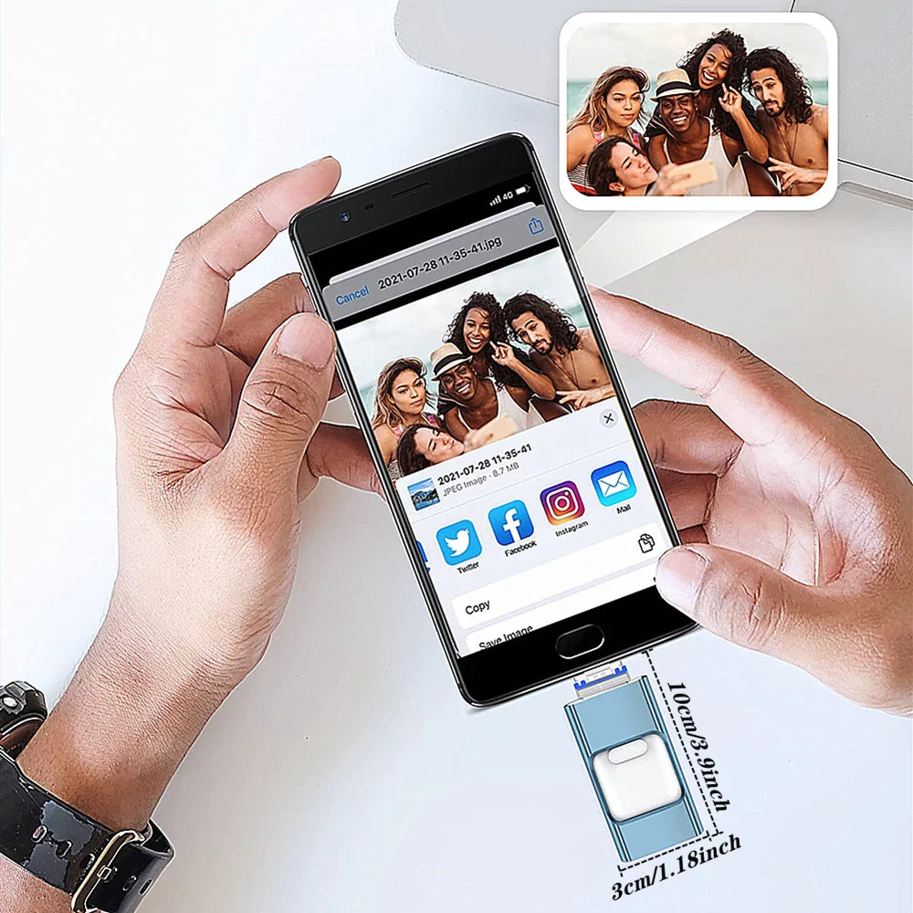 3-in-1 USB Flash Drive for Phone – 2TB, 1TB, 512GB, 256GB, 128GB USB 3.0 Stick, Memory Expansion for Photos and Files
