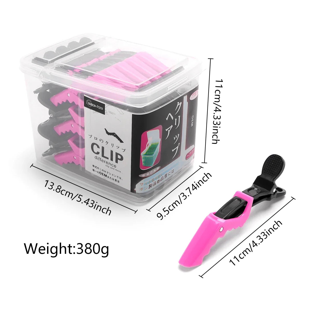 30pcs Barber Hair Clips Black & Pink Hairdressing Clamps Claw Sectioning Clips for Salon Styling