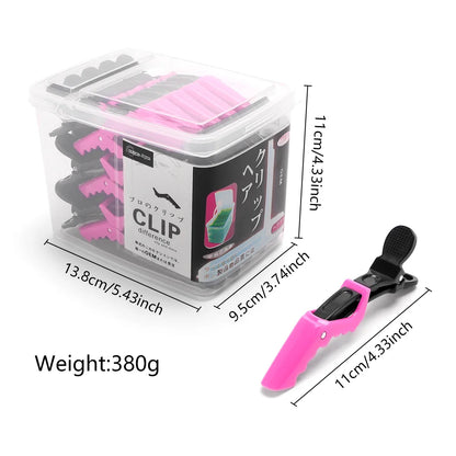 30pcs Barber Hair Clips Black & Pink Hairdressing Clamps Claw Sectioning Clips for Salon Styling