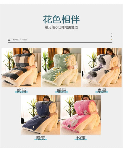 Super Thick Plaid Fleece Blanket – Soft, Warm, Fluffy Winter & Autumn Comforter Quilt