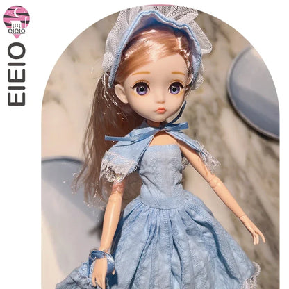 26cm BJD Doll for Girls – Purple Hair Fashion Princess with Big Eyes & Accessories Gift