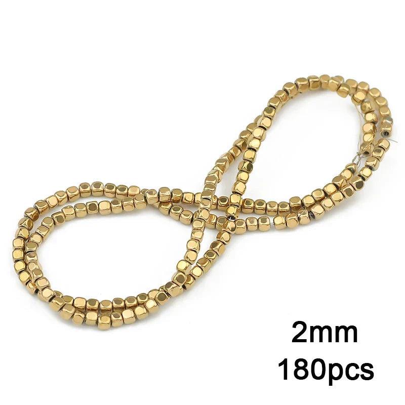3A+ Retention Color Hematite Beads – Star & Heart Shapes, Gold-Plated Natural Stones for DIY Jewelry & Bracelets