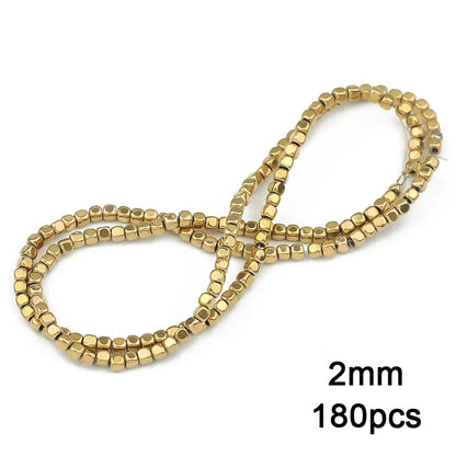3A+ Retention Color Hematite Beads – Star & Heart Shapes, Gold-Plated Natural Stones for DIY Jewelry & Bracelets