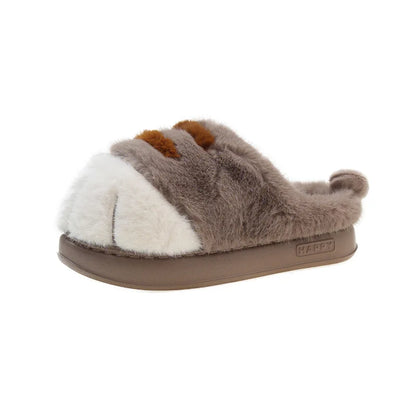Adorable Kitty Claw Slippers for Women – Non-Slip Furry Mules, Warm Fluffy Cat Slides